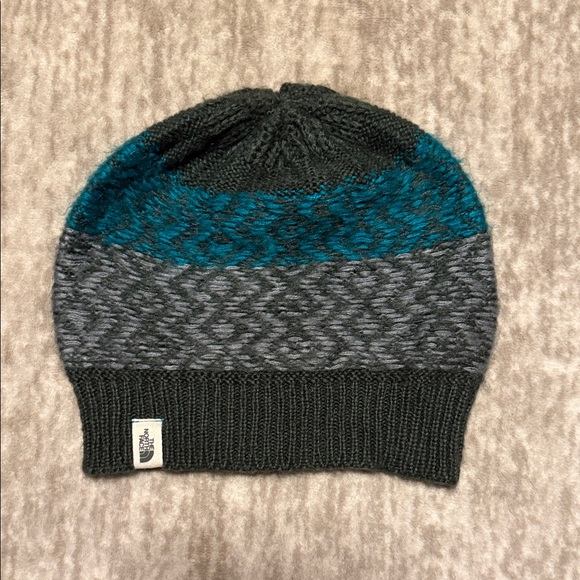 Two North Face Knit Beanie Set - Teal and Navy - Picture 6 of 9